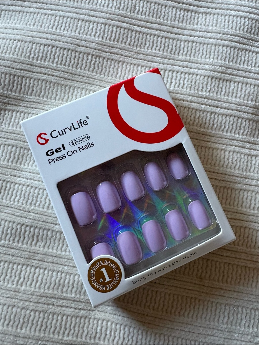 Curvlife Gel Press-On Nails in Light Lavender - 32 Pack Violet Hope